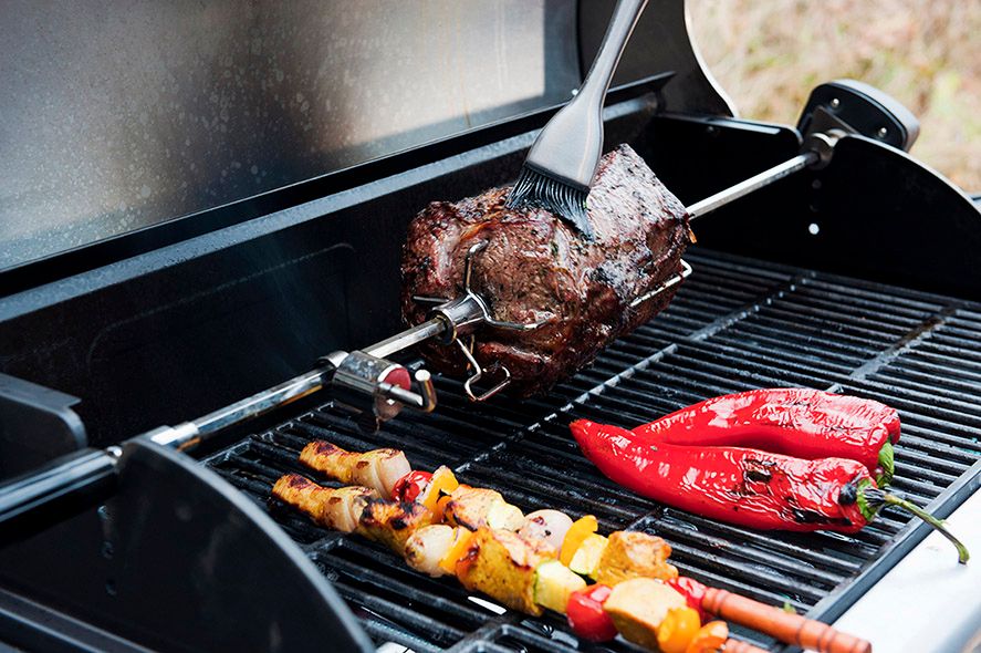 Rotisseri Roterende Grillspyd, 230V til 4-brenner grill