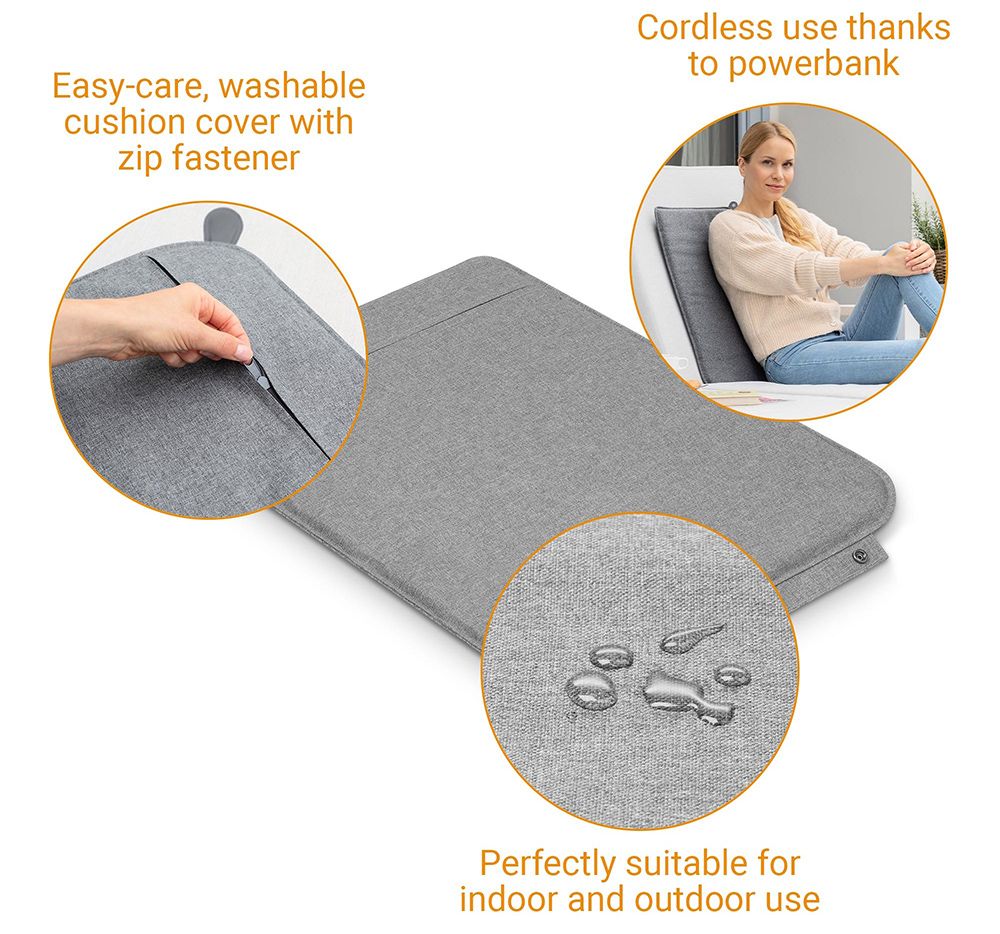  Varmepute Medisana OL 750 rygg, oppladbar, 40x50cm